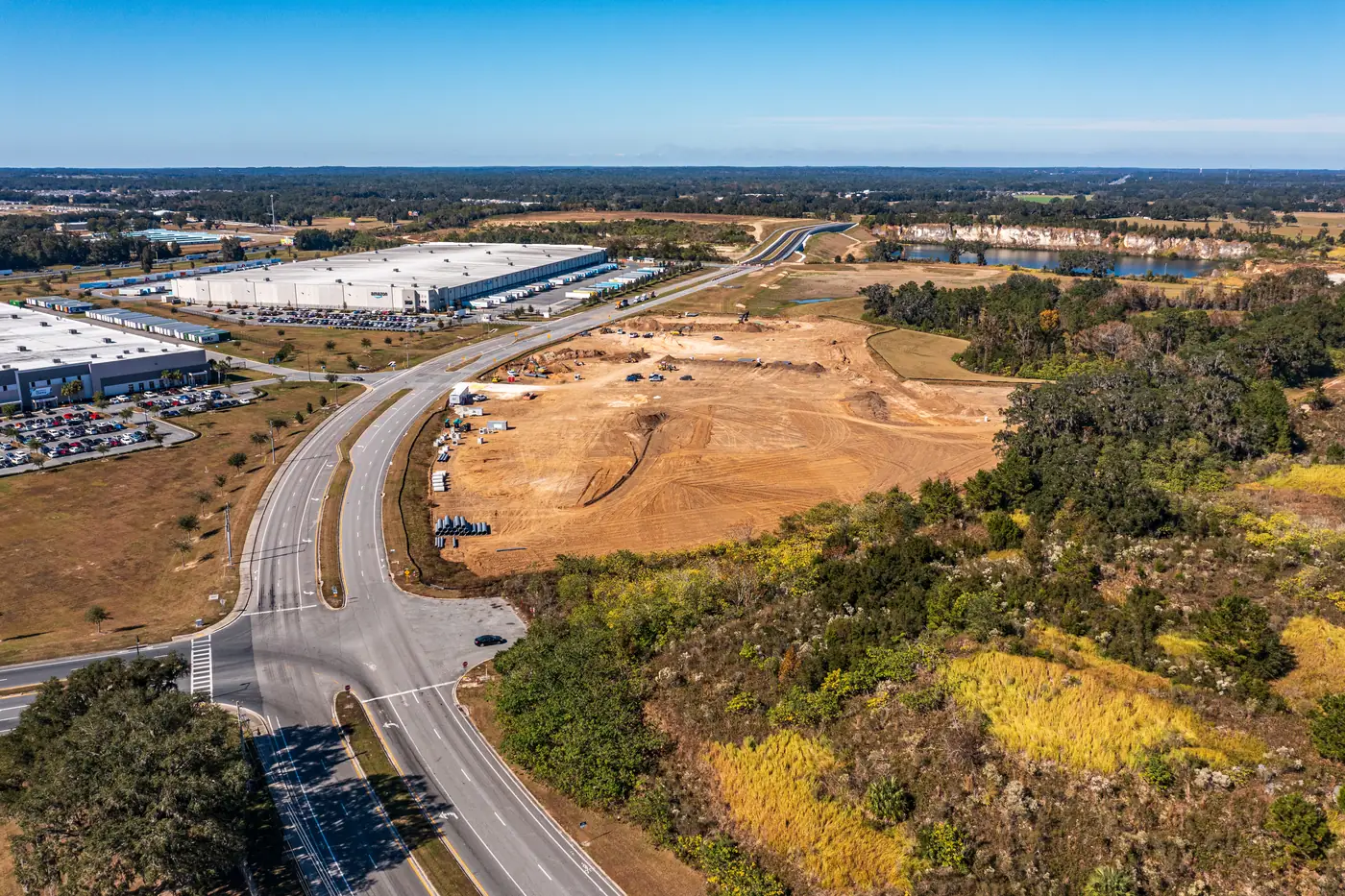 Visit 6 — Nov 26, 2024 — drone photo of construction progress at the Averitt trucking service center construction site, Ocala FL