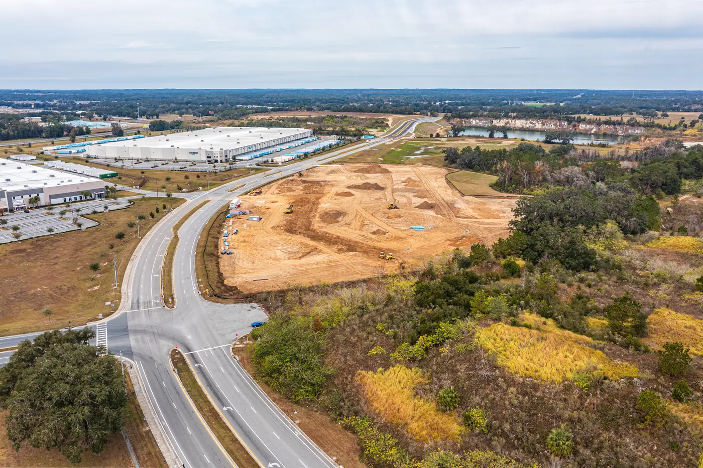 Visit 8 — Dec 25, 2024 — drone photo of construction progress at the Averitt cross-dock facility construction site, Ocala FL