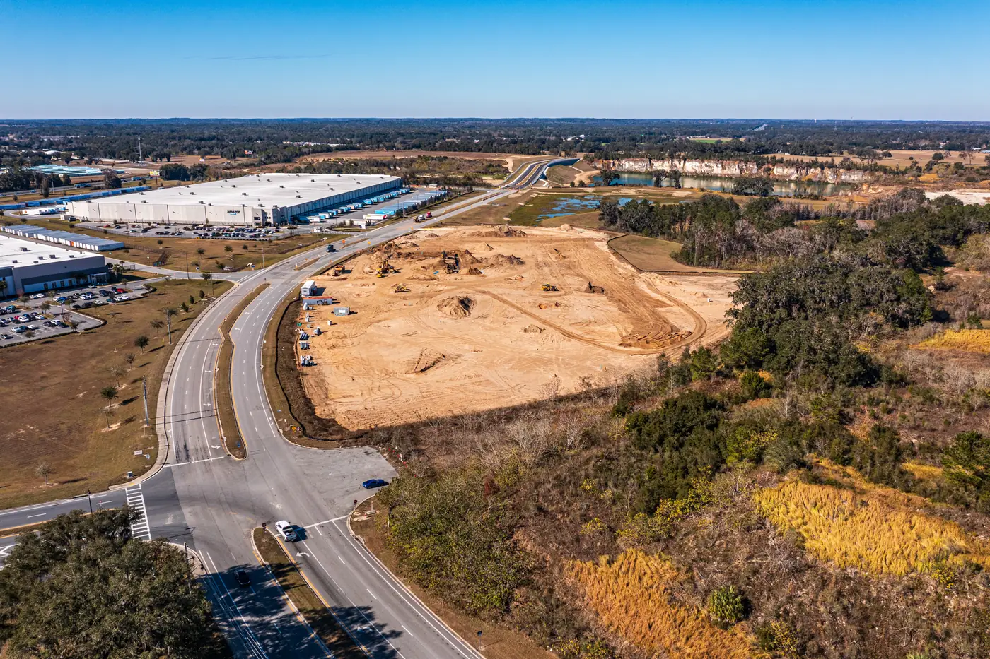 Visit 9 — Jan 12, 2025 — drone photo of construction progress at the Averitt trucking terminal construction site, Ocala FL