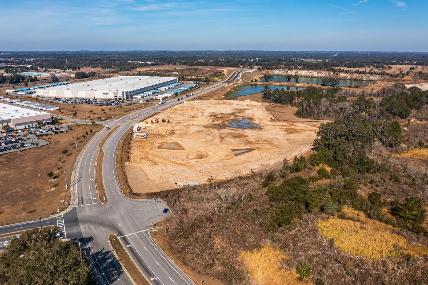 Visit 10 — Jan 30, 2025 — drone photo of construction progress at the Averitt trucking service center construction site, Ocala FL