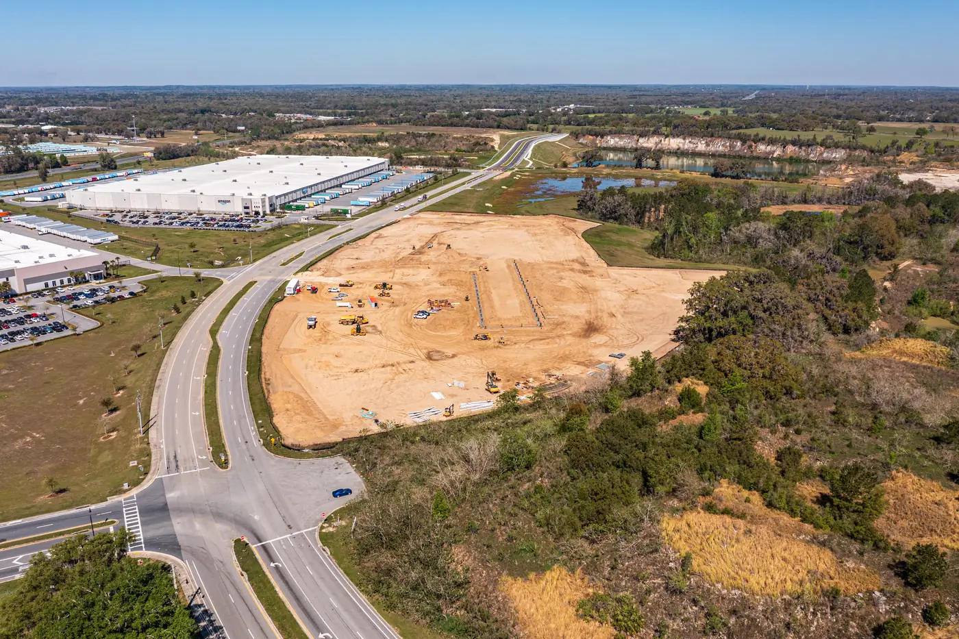 Visit 13 — Mar 12, 2025 — drone photo of construction progress at the Averitt trucking terminal construction site, Ocala FL