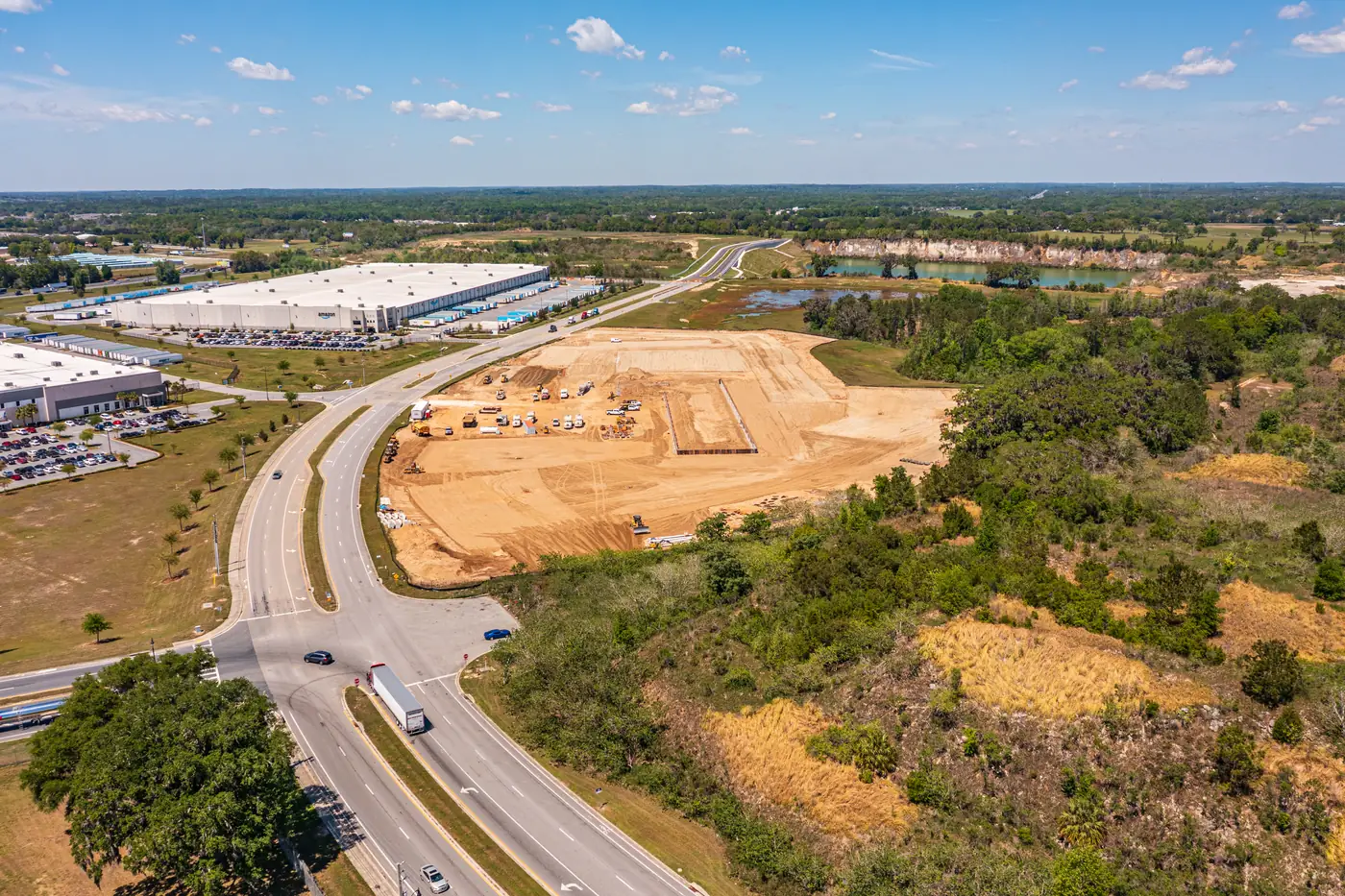 Visit 14 — Mar 26, 2025 — drone photo of construction progress at the Averitt trucking service center construction site, Ocala FL
