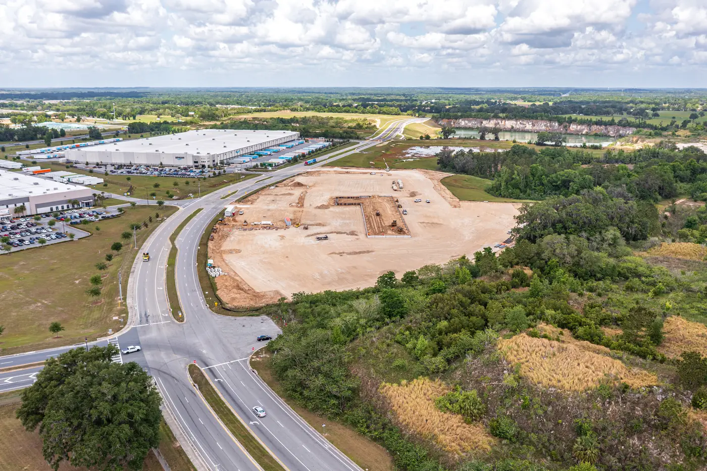 Visit 15 — Apr 10, 2025 — drone photo of construction progress at the Averitt freight service center construction site, Ocala FL