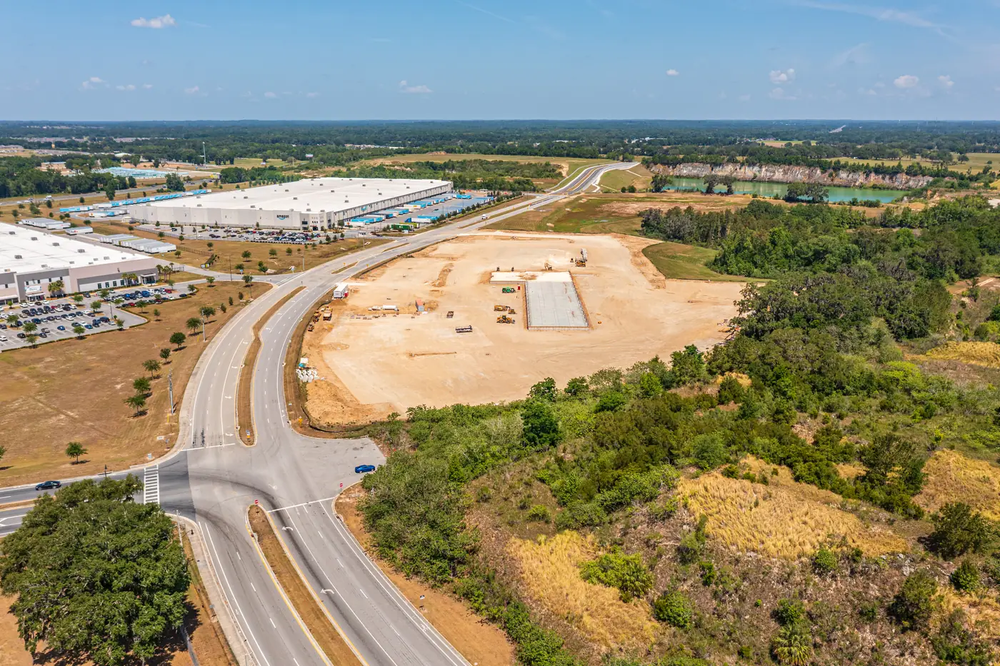 Visit 16 — Apr 27, 2025 — drone photo of construction progress at the Averitt cross-dock facility construction site, Ocala FL