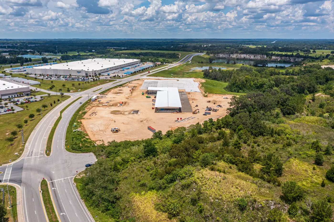 Visit 20 — Jun 27, 2025 — drone photo of construction progress at the Averitt cross-dock facility construction site, Ocala FL