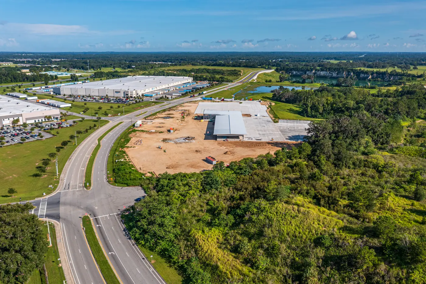Visit 21 — Jul 12, 2025 — drone photo of construction progress at the Averitt trucking terminal construction site, Ocala FL