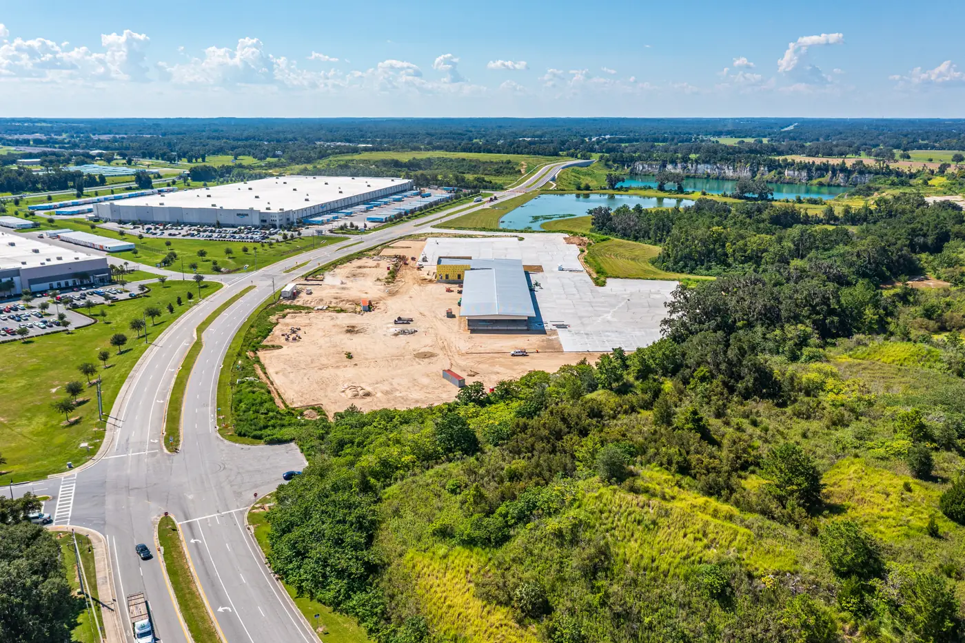 Visit 22 — Jul 28, 2025 — drone photo of construction progress at the Averitt trucking service center construction site, Ocala FL