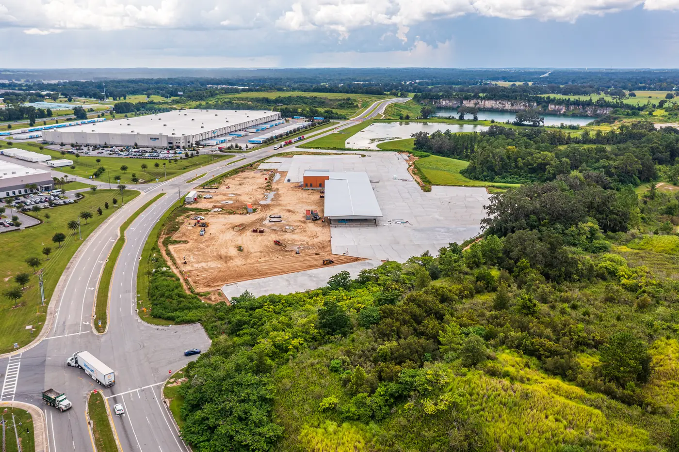 Visit 23 — Aug 13, 2025 — drone photo of construction progress at the Averitt freight service center construction site, Ocala FL