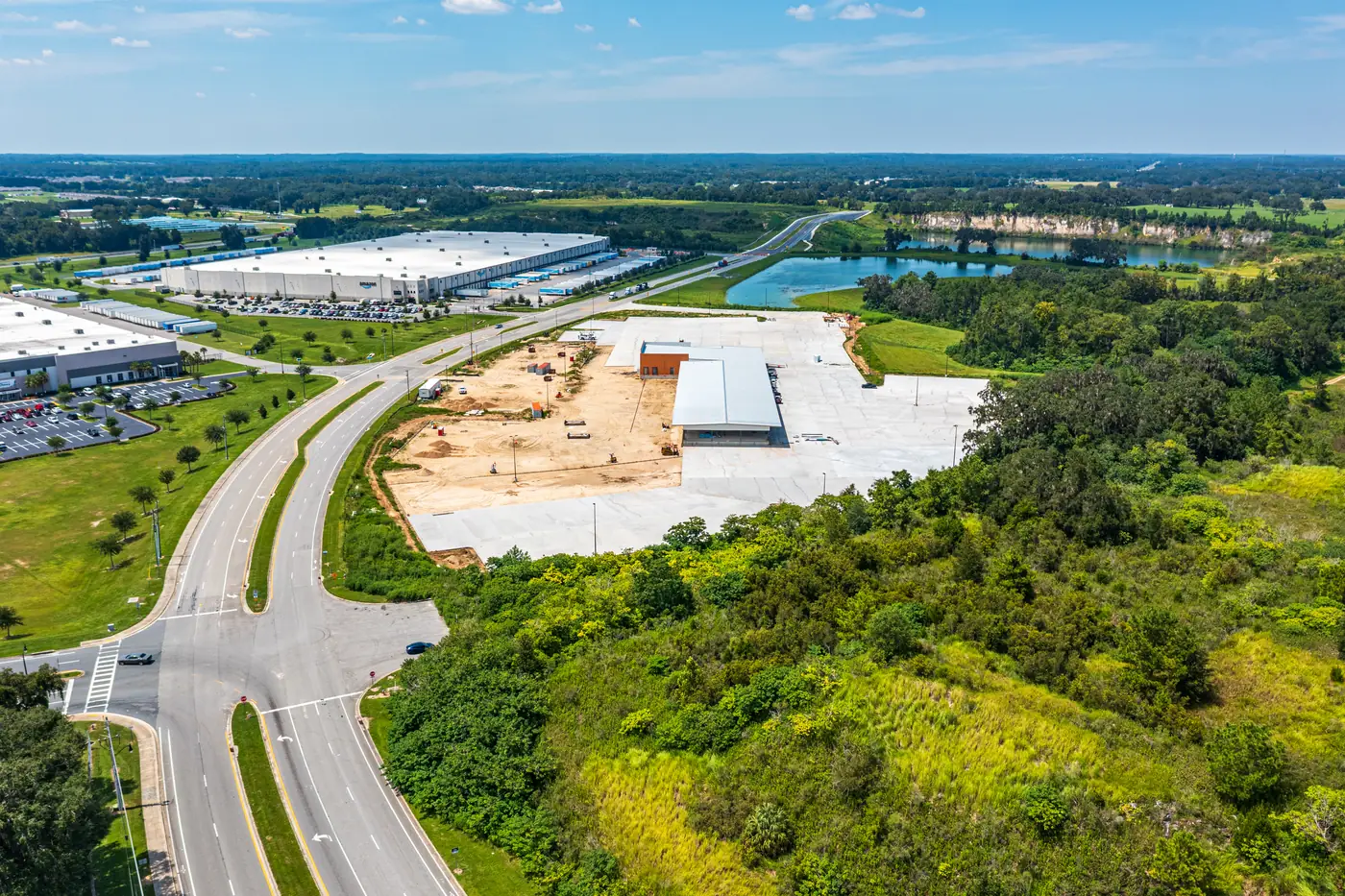 Visit 24 — Aug 26, 2025 — drone photo of construction progress at the Averitt cross-dock facility construction site, Ocala FL