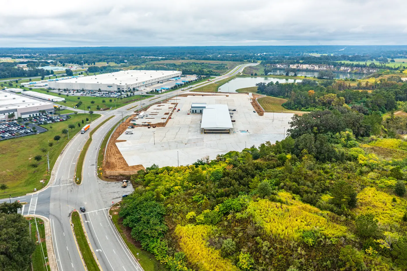 Visit 28 — Oct 28, 2025 — drone photo of construction progress at the Averitt cross-dock facility construction site, Ocala FL