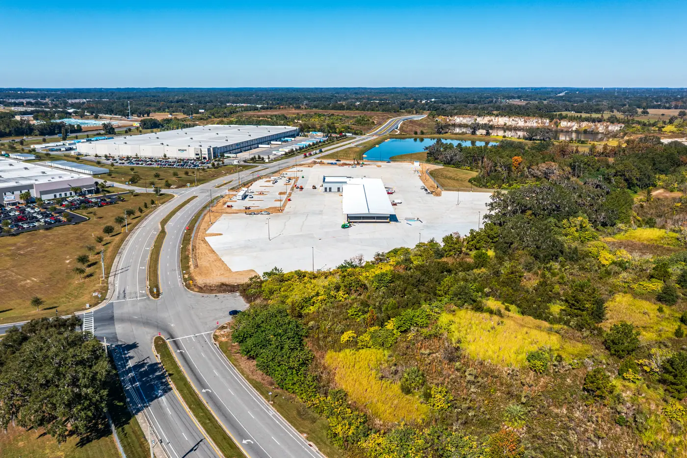 Visit 29 — Nov 12, 2025 — drone photo of construction progress at the Averitt trucking terminal construction site, Ocala FL