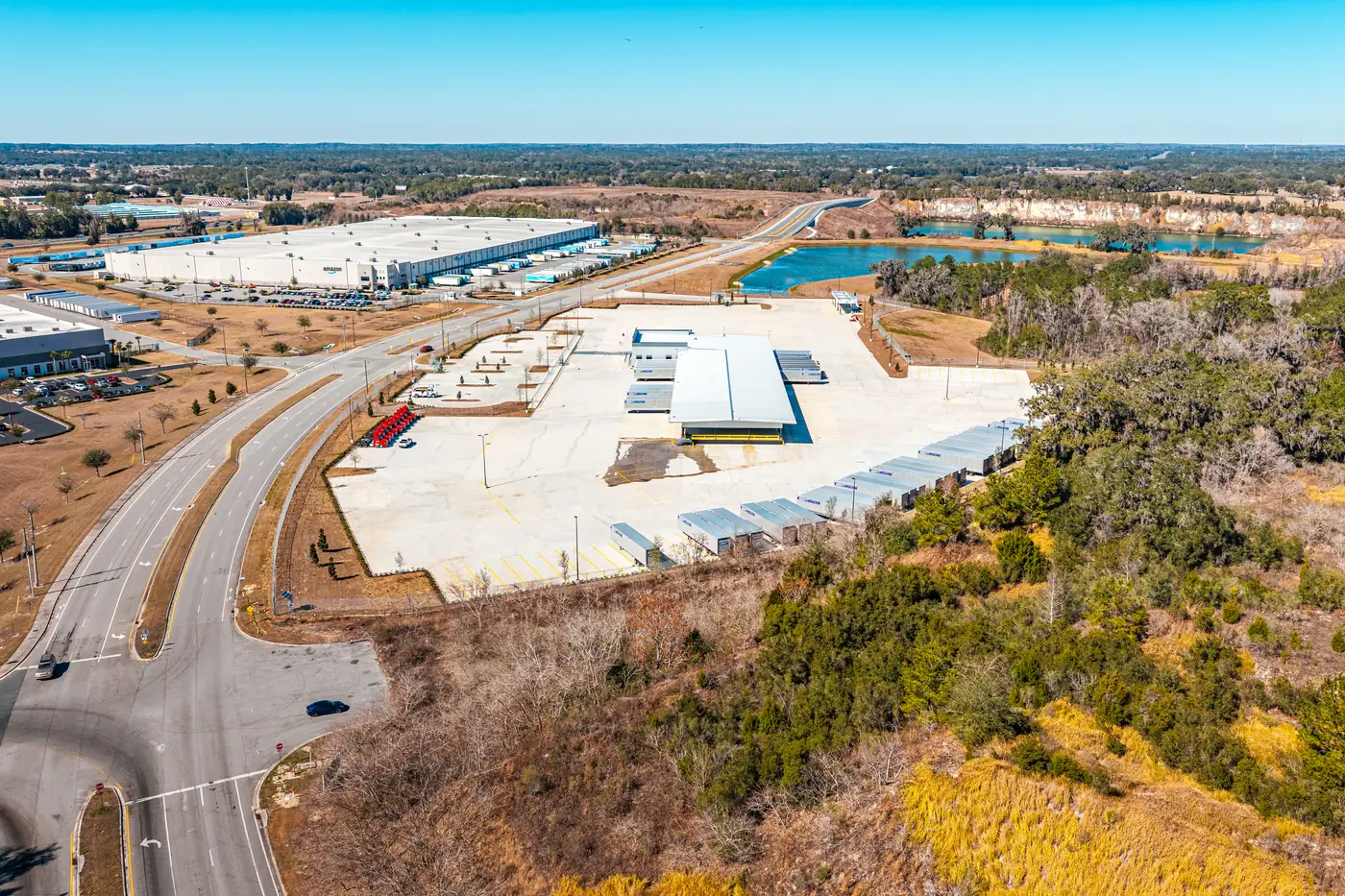 Visit 34 — Feb 1, 2026 — drone photo of construction progress at the Averitt trucking terminal construction site, Ocala FL